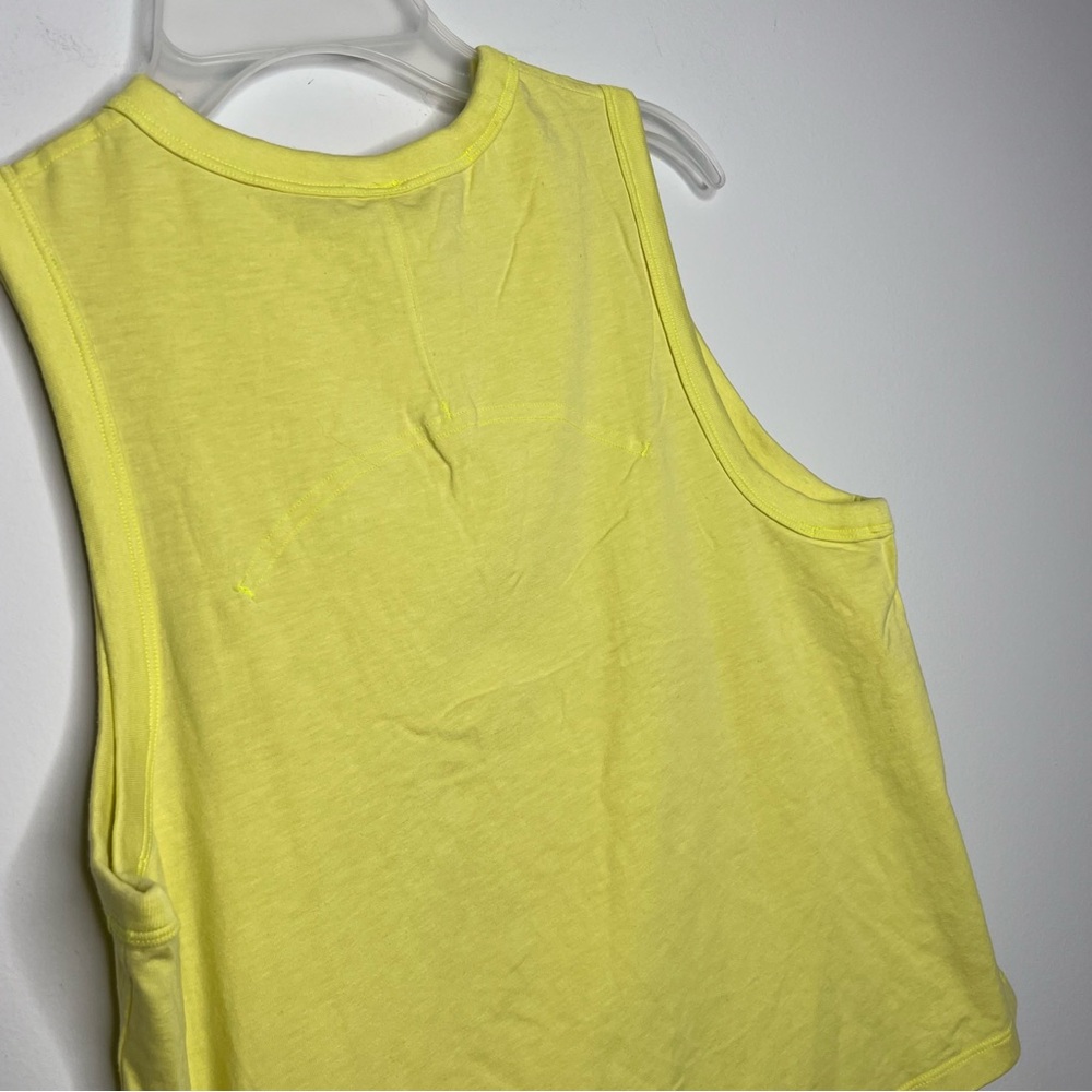 J13 LULULEMON Size 6 Electric Lemon Cotton-Blend TANK TOP Cropped Knit Women’s - Picture 7 of 8